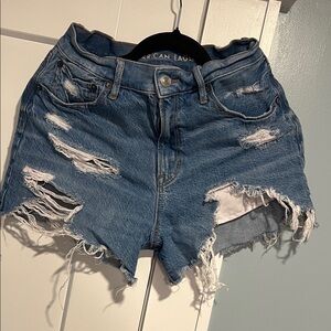 American Eagle Outfitters Distressed Denim Shorts - Blue